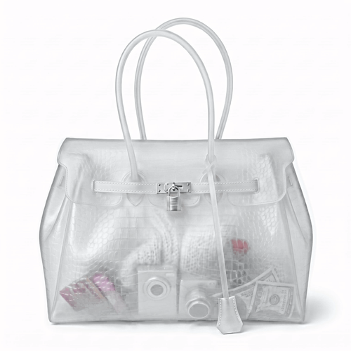 Sac Jelly Croco Blanc opale
