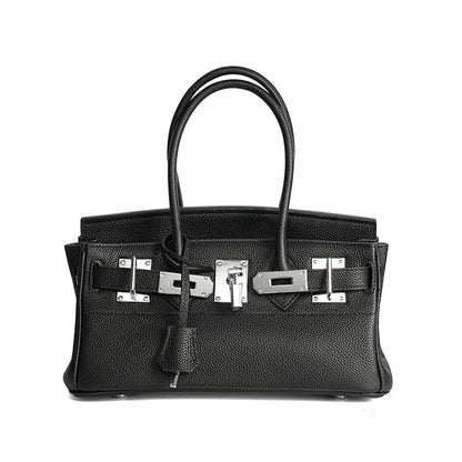 Le Tokyo, Firkin cuir coloris Noir, sac à main en cuir grainé