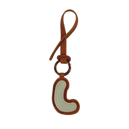 Charm lettre L effet cuir, duo de couleurs Vanille
