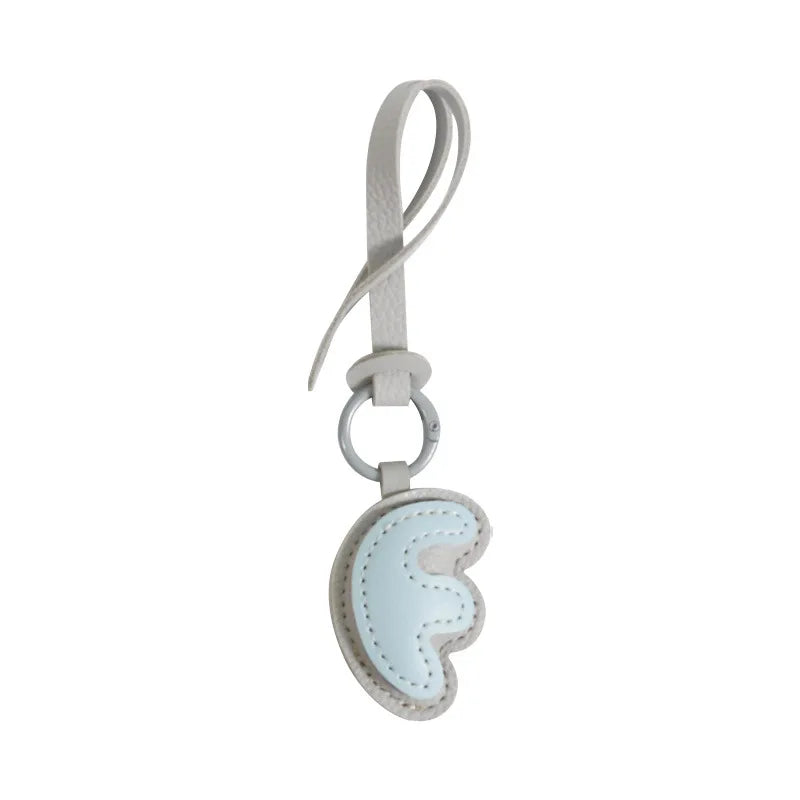 Charm lettre F effet cuir, duo de couleurs Ciel