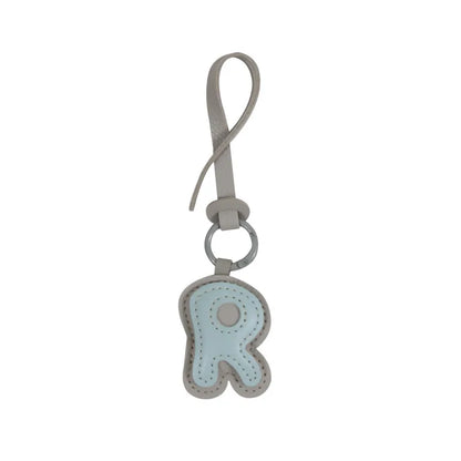 Charm lettre R effet cuir, duo de couleurs Ciel
