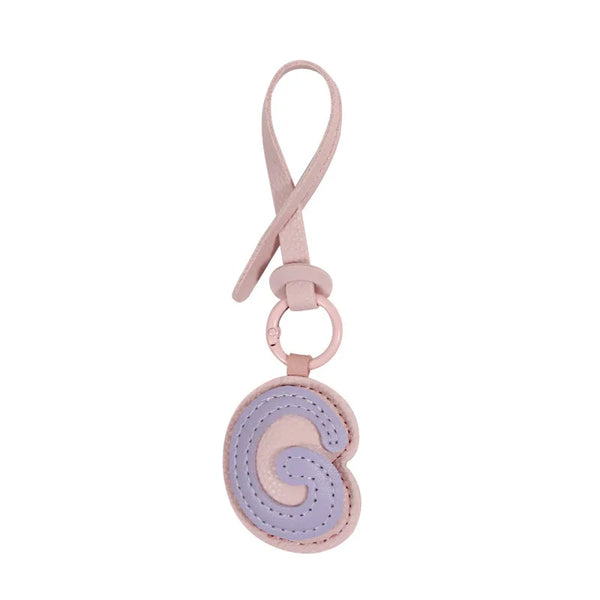Charm lettre en cuir, le bijou de sac à ton initiale, coloris G · Lilas
