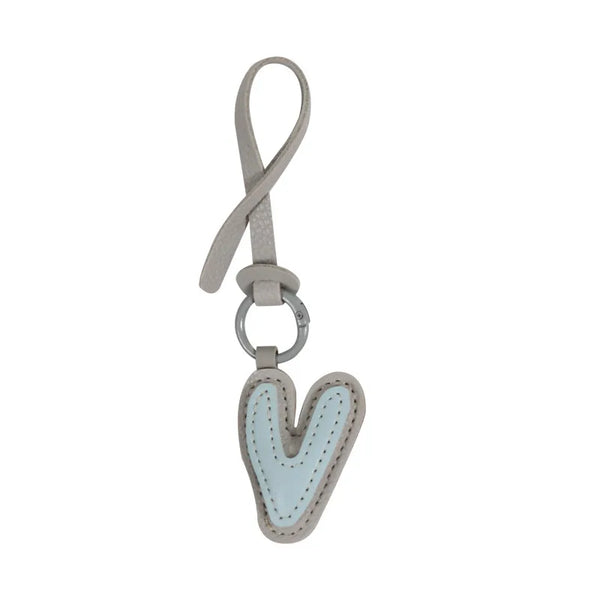 Charm lettre en cuir, le bijou de sac à ton initiale, coloris V · Ciel