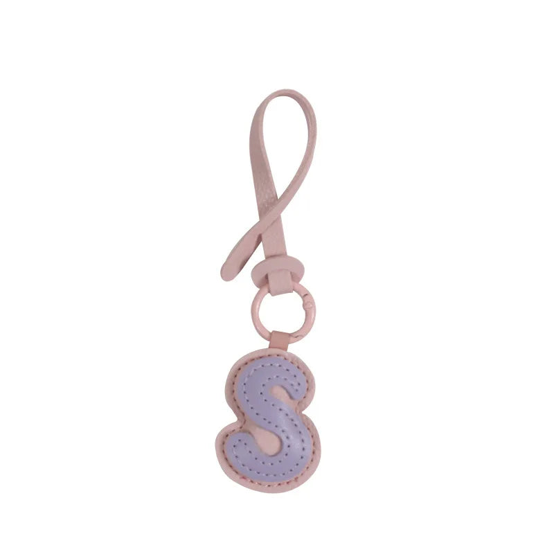Charm lettre S effet cuir, duo de couleurs Lilas