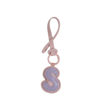 Charm lettre S effet cuir, duo de couleurs Lilas