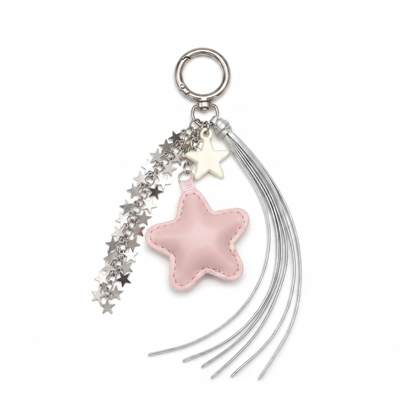 Charm étoile, le bijou de sac à cascade d'étoiles, coloris Rose